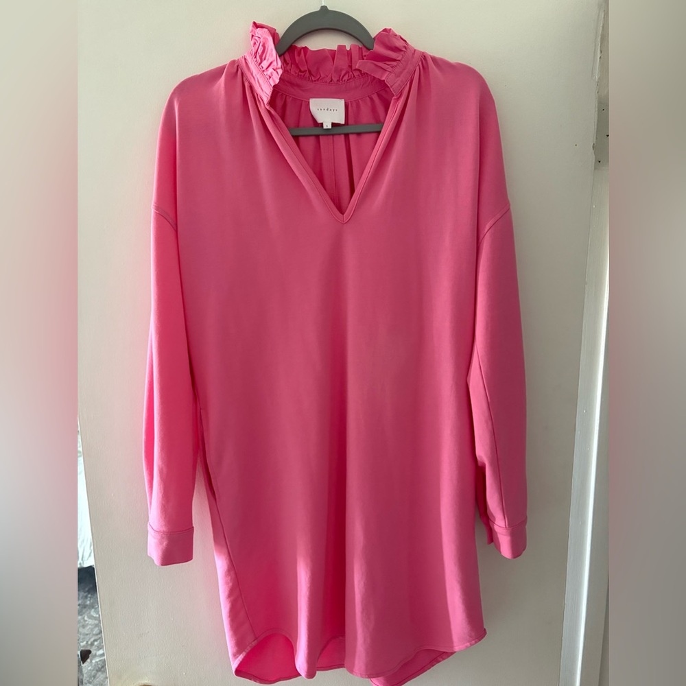 Anthropologie Sundays Fiona Long Sleeve Shift Dress - Azalea Pink, Size S